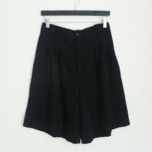Black high waist paper bag shorts